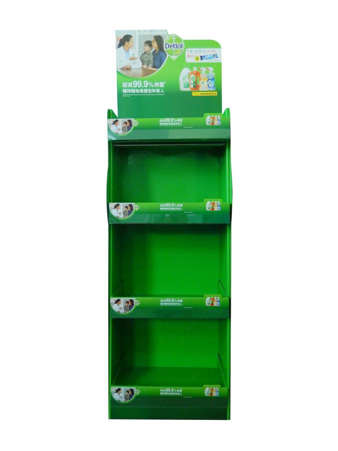 POP cardboard floor display rack for cleaning products,cardboard display standing factory price -CF1017